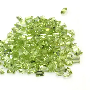 Natural Genuine 100% Peridot Stone Baguette Hapes Loose Gemstone Green Stone Making Jewelry