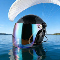 Casque en fibre de carbone pour l'aviation avec fonctionnalités de télécommunication Microphone pour parapente paramoteur parachutisme
