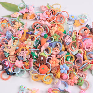 Elastici per Capelli per Bambine, Modelli Misti, Stile Fiore e Cartone Animato, Fascia Elastica per Capelli - Product Image 1