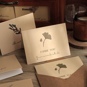 Set di Cartoline in Carta Kraft con Motivi Floreali Retrò, Semplici Cartoline Artistiche Disegnate a Mano, con Buste Kraft per Auguri Festivi - Product Image 4