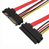 Kabel Ekstensi ATA Seri, Kabel Data Male To Female Serial ATA III 3.0 22 Pin (7 + 15)