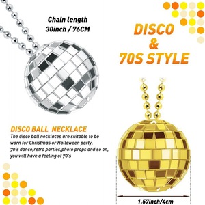 חם מוכר חג המולד בר לילה מועדון לילה חרוזים שרשרת גדולה כסף כדור דיסקו תלבושת 70 שרשרת חגיגה - Product Image 2