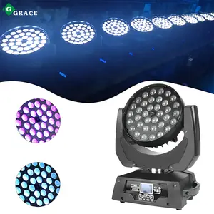 Grace 36*18W RgbwaUv 6 in1 Wash Zoom Led luci da palcoscenico discoteca a testa mobile