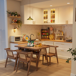 Modern 4 Seater <strong>Dining</strong> <strong>Table</strong> <strong>and</strong> <strong>Chair</strong> Set with Foldable Sintered Stone Tabletop for Home <strong>Dining</strong> Furniture - Product Image 2