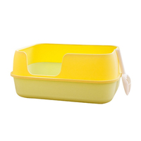 Toilette ouverte extra-large anti-éclaboussures Kitty spacieuse en plastique outil de nettoyage pour animaux de compagnie concept ouvert accessoire de litière pour chat