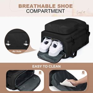 Sac à dos de voyage pour ordinateur portable avec poche pour chaussures, 25L, sac à dos cabine avec sac bandoulière détachable - Product Image 6