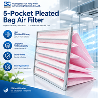 Filtre à air de poche en gros, cinq couches non tissées, efficacité moyenne, pour systèmes CVC, approvisionnement en gros