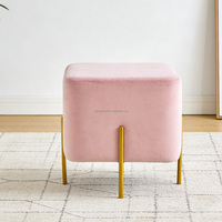 Pouf en velours pour salon, repose-pieds, avec pieds en métal doré, moderne et durable, vente en gros