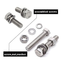 Douille hexagonale tête cylindrique double rondelle oxyde noir dacromet trois triple combinaison boulon vis assemblage sems vis à métaux combinées