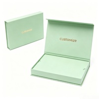 Caja de Regalo Magnética Verde Salvia con Logotipo Personalizado de Lujo, Laminación Mate, Estampado en Dorado, Caja Rígida de Cartón para Empaque de Productos para el Cuidado de la Piel