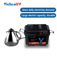 Boîte de batterie portable 12,8 V 80 Ah, pack de batteries LiFePO4 à décharge profonde avec 4000 cycles et charge AC/solaire pour l'alimentation de secours en camping