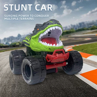 Coche de Acrobacias RC de Dinosaurio Personalizado con Pulverizador, Movimiento de Cabeza, Derrape, Giro, Luz y Música - Plástico Ecológico, Eléctrico para Niños, Listo para Usar, 10-20m