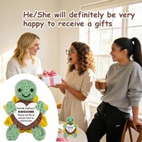 Cadeaux Tortue Positive Tournesol pour Femmes et Adolescentes - Articles pour Paniers d'Anniversaire et de Pâques - Tortue au Crochet - Soutien Émotionnel - Inspirant