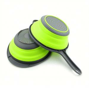 Customized Logo Creative Silicone Colander Foldable Washing Vegetables Fruit Storage Basket Folding Colander - Product Image 2