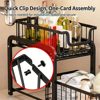 Étagère pliable sous évier à 2 niveaux, organisateur coulissant en acier carbone antirouille pour rangement de placard de cuisine, vente en gros OEM