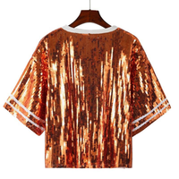 Jersey Wanita Sequin Putih Model Baru Berkualitas Tinggi Texas American Football untuk Hari Pertandingan, Kaos Sequin Grosir