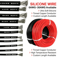 Cable Eléctrico de Silicona 6AWG, Cable de Cobre Estañado con Aislamiento de Silicona Flexible para Paquete de Baterías de Litio