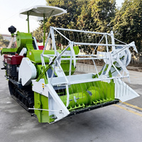 Moissonneuse-batteuse mini diesel automotrice sur chenilles avec auvent pluie-soleil pour la récolte du riz, du blé et des cultures en pente