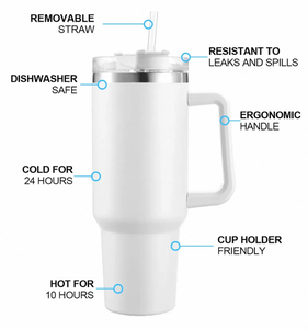 Tazza Termica VANOW in Acciaio Inox 40oz, Isolamento Sottovuoto con Cannuccia, Bicchiere da Viaggio - Product Image 4