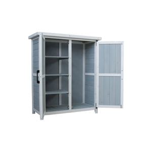 Armoire <span class=keywords><strong>de</strong></span> rangement extérieure ECO Material, petit hangar <span class=keywords><strong>de</strong></span> rangement avec étagère, <span class=keywords><strong>abri</strong></span> <span class=keywords><strong>de</strong></span> <span class=keywords><strong>jardin</strong></span> <span class=keywords><strong>en</strong></span> <span class=keywords><strong>bois</strong></span> avec 2 portes pour cour, patio, pelouse - Product Image 2