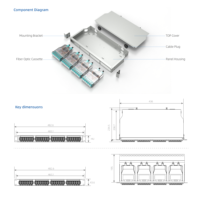 Boîtier de distribution de fibres optiques FTTH professionnel 3U 19'' pour montage en rack, panneau de brassage ODF en acier avec 12 à 72 fibres