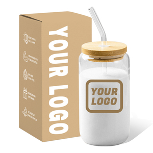 Großhandel Lagerbestand 16oz Glas-Trinkbecher mit Holzdeckel, Moderne Transparente Form, Tee-Kaffee-Milch-Latte-Becher für Geschäftsgeschenke - Product Image 6