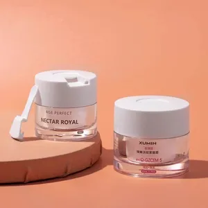 15G 30G 50G Rỗng Vòng Đôi Tường Mỹ Phẩm Hai Lớp Kem Jar Chăm Sóc Da Kem Lotion Nhựa Mỹ Phẩm Jar Với Muỗng