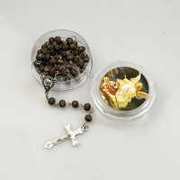 Collier ras du cou fait main en perles de bois multicolores avec pendentifs croix, bijoux rouges, vente en gros pour femmes