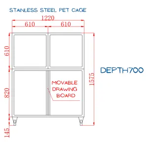 Cage de vétérinaire de haute qualité en acier inoxydable, présentoir pour animaux de compagnie, Cage pour chiens et chats