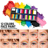 Peinture pour le visage à base d'eau personnalisée, eye-liner professionnel et fard à paupières arc-en-ciel, technologie activée par l'eau