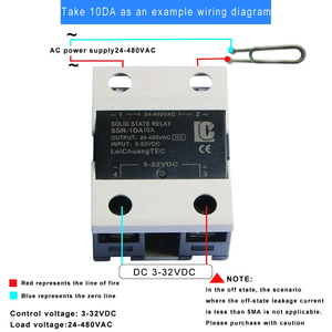 Relais statique monophasé AC/DC SSR 10A 25A 40A 60A 80A 100A 120A 180DD 240DD DA DD G663 - Product Image 6