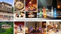 Diffuseur d'arômes en cristal d'améthyste en gros avec socle en verre, copeaux d'améthyste naturelle, fleurs séchées de cannelle, parfum à libération lente, décoration