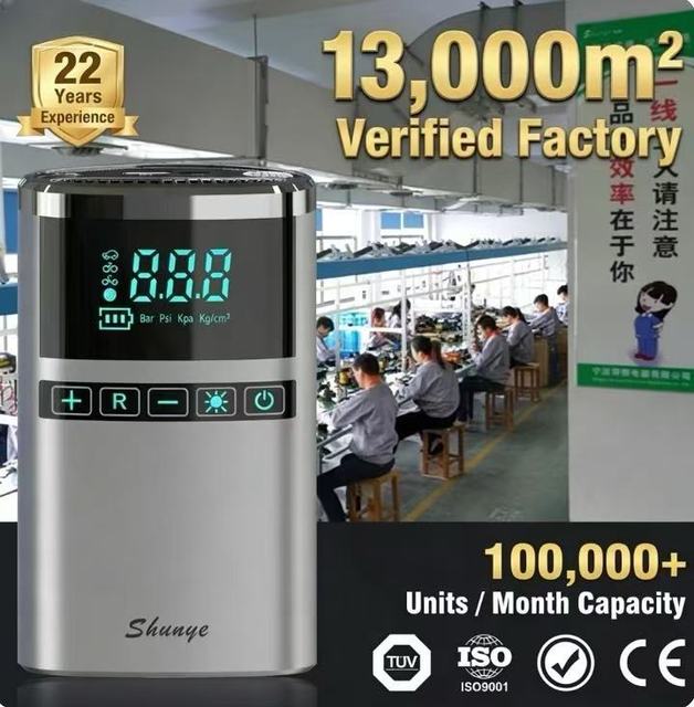Portable Easy Use Cordless Air Pump Air Compressor Car MPV Tire Inflator 150 PSI Digital Display Auto Stop CE Certified