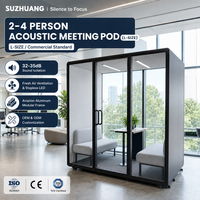 Cabine insonorisée de taille L pour 2 à 4 personnes, grande salle de réunion acoustique pour bureaux ouverts et conférences d'équipe