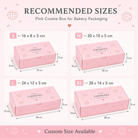 Boîte à biscuits rose personnalisée avec impression de logo, emballage alimentaire en papier de qualité alimentaire pour biscuits, beignets, brownies et desserts à emporter