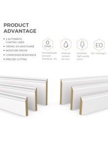 Moulures décoratives intérieures en <span class=keywords><strong>MDF</strong></span>/bois, apprêtées blanches S3S - Product Image 3