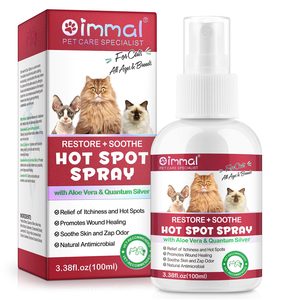 OIMMAI Spray Calmante para Mascotas de 100 ml, Alivia el Olor, la Picazón y las Heridas, con <span class=keywords><strong>Aloe</strong></span> <span class=keywords><strong>Vera</strong></span>, para <span class=keywords><strong>Gatos</strong></span> - Product Image 1