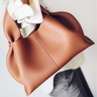 Sac à main polyvalent en PU véritable pour femme, style nuage, sac bandoulière tendance, sac à main à poignée supérieure