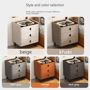 Mesita de Noche Inteligente Moderna de Madera Negra, con Carga Inalámbrica y Desbloqueo por Huella Dactilar, Luz LED, Gran Espacio de Almacenamiento, para Dormitorio u Hotel - Product Image 6