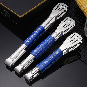 Stainless Steel Barbecue Tongs <b>3</b> Pcs Heavy Duty Oven Safe Kitchen Food Handling Tools For Grilling Baking Steak - Product Image 1