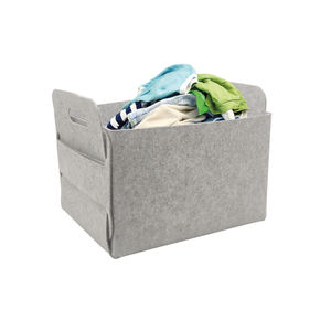 Panier à linge pliable avec logo personnalisé, grand panier de rangement pliable en feutre pour jouets divers, organisateur avec poignée - Product Image 2