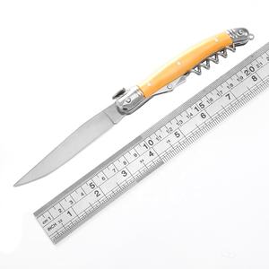 3.82 "lame <span class=keywords><strong>Yatagan</strong></span> en acier inoxydable double traversins manche en plastique 5 tire-bouchon en spirale couteau pliant Laguiole pour repas en plein air - Product Image 6