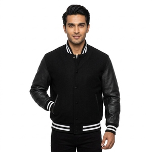 Chaquetas de béisbol personalizadas al por mayor, de lona en blanco, con bordado, parte delantera recubierta, estilo urbano, de invierno, ecológicas, reversibles, mandarinas - Product Image 1