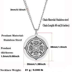 Collier pendentif roue de la fortune <span class=keywords><strong>AGLA</strong></span> INRI sceau de l'archange pour femmes et hommes, amulette en acier inoxydable, cadeau de bijoux - Product Image 3
