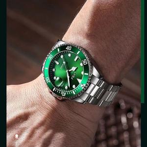 라오스 블랙 앤 그린 워터 고스트 오토매틱 기계식 비즈니스 시계 남성용 아크릴 케이스 & 밴드 아날로그 다이얼 8006 - Product Image 3