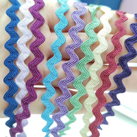 Fabrika Rayon 5mm Ric Rac toptan şerit konfeksiyon aksesuarları için dalga Zig Zag şekil dokuma dantel süslemeler