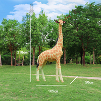 Estatua de Animal de Resina, Adorno Resistente al Desgaste, Jirafa Realista de Gran Tamaño para Exteriores, Escultura de Fibra de Vidrio, Modelo para Hoteles, Resorts y Espacios Verdes