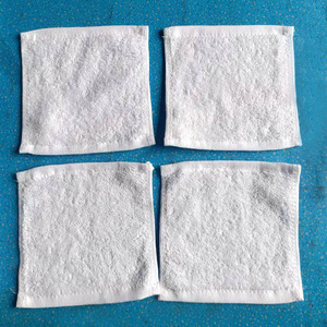 Serviette carrée blanche en pur coton 15x15cm pour hôtels et compagnies aériennes, 8g, fil simple - Product Image 4