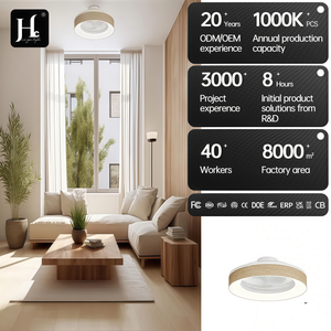Plafonnier en bois LED blanc chaud 3500K Ra80 style rustique à montage en surface 220V grande taille avec télécommande pour salon - Product Image 2