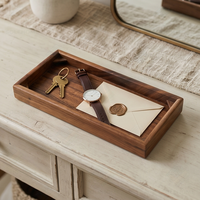 Plateau de service en bois massif, petit plateau rectangulaire pour café, thé, dessert, collations, pour la maison, le café